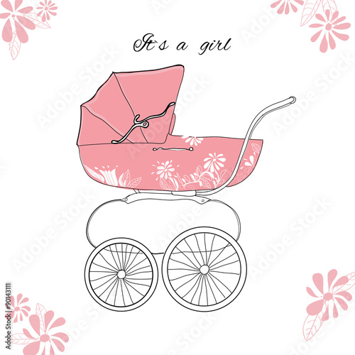 Illustration of pink parm for girl