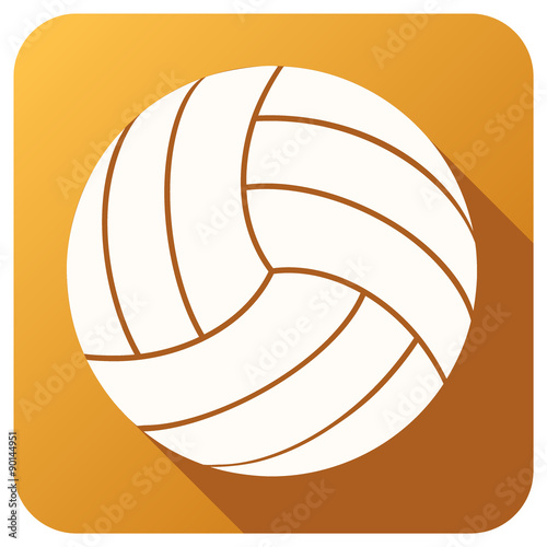 Sport icon with volleyball ball in flat style. Vector