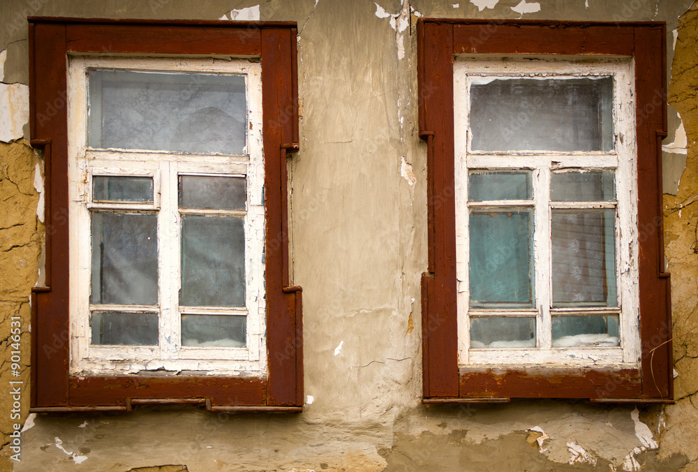 Old vintage wooden window