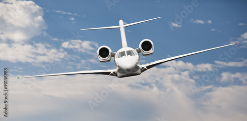 Frontal view of a private jet