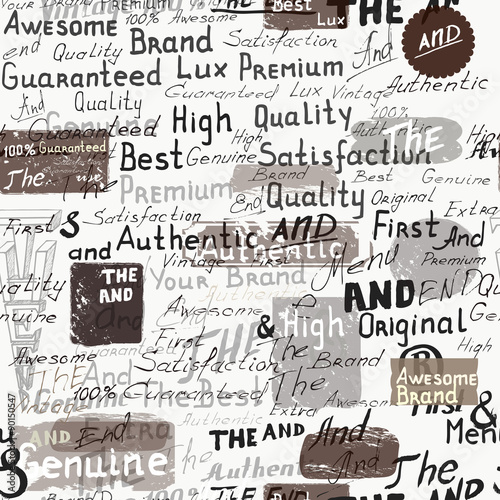 Grunge stylish wallpaper pattern with hand writing signature and