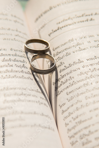Two ring on a book font THAI.