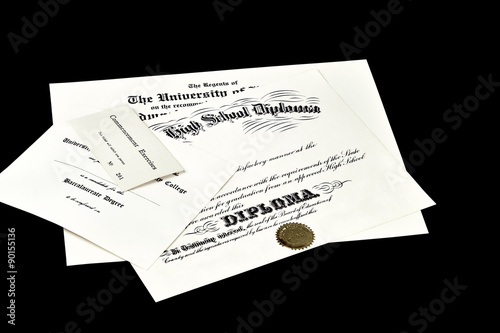 High School Diploma College Degree Certificate