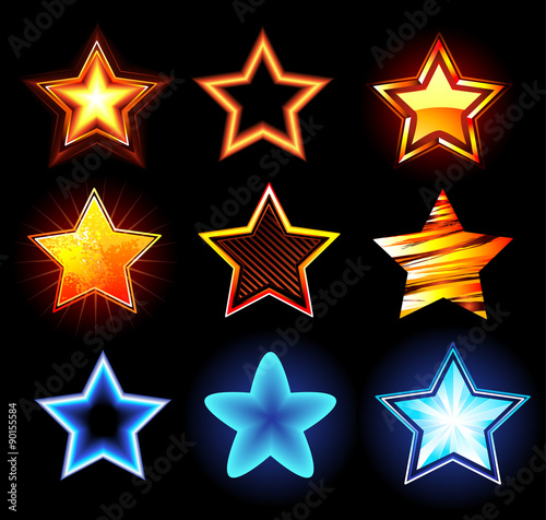set of glowing stars