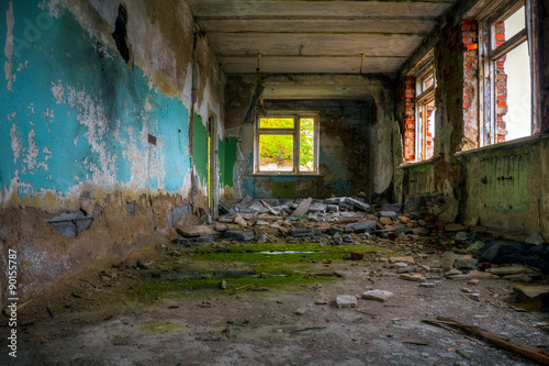 .Inside of old abandoned building