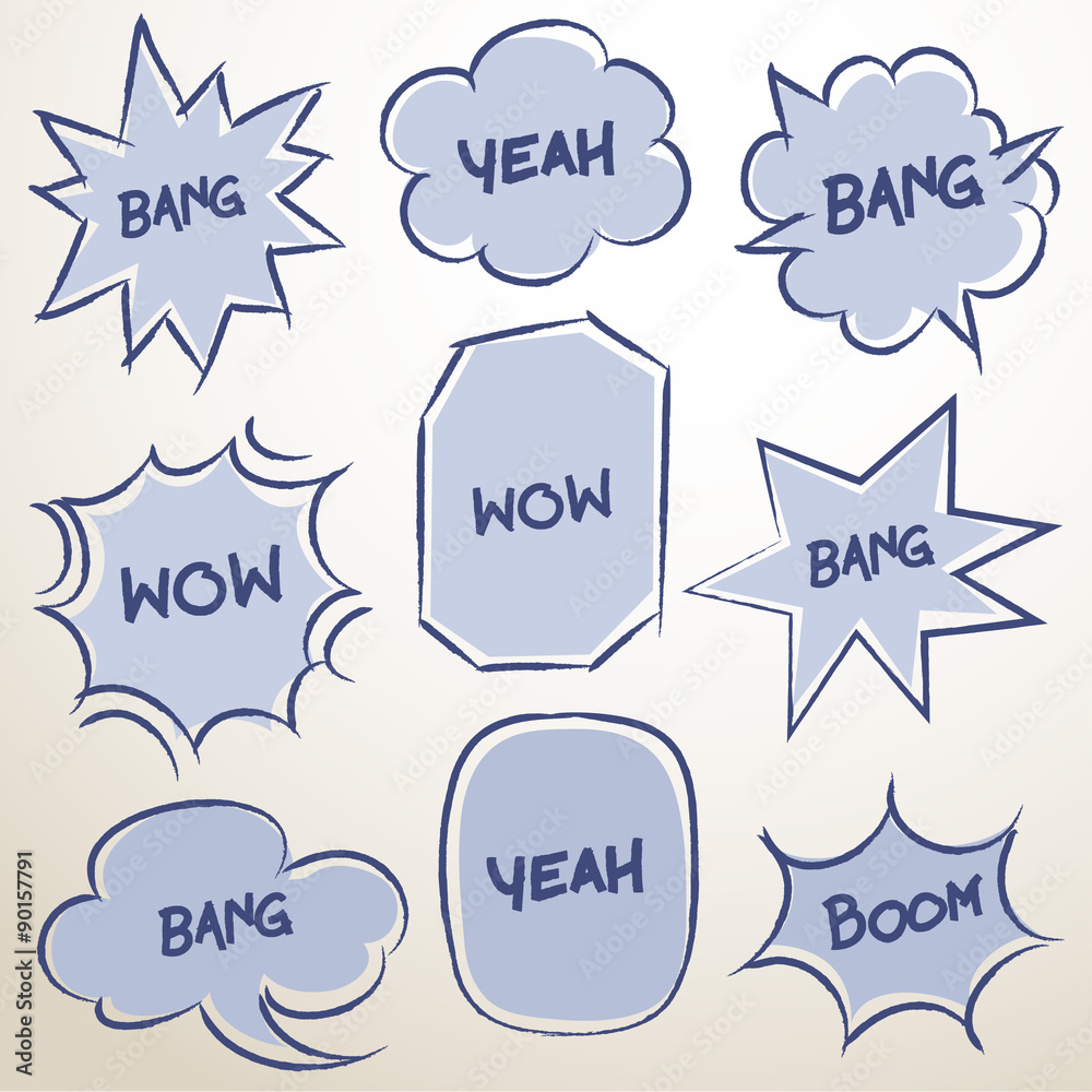 Sketchy Speech Bubbles Set : Vector Illustration Sketchy Speech Bubbles Set : Vector Illustration
