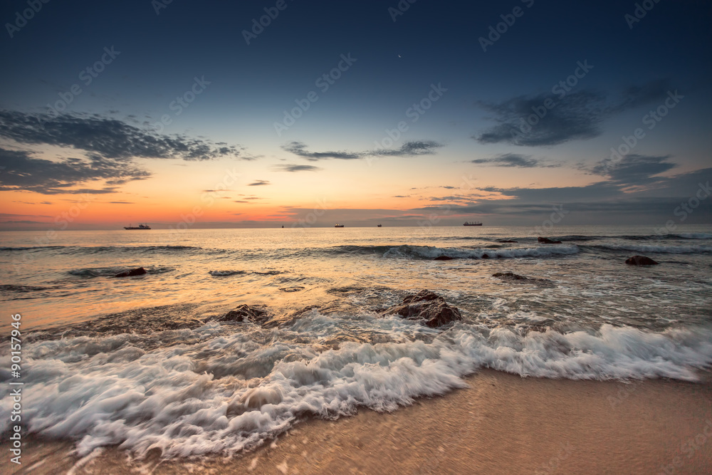 Beautiful cloudscape over the sea, sunrise shot