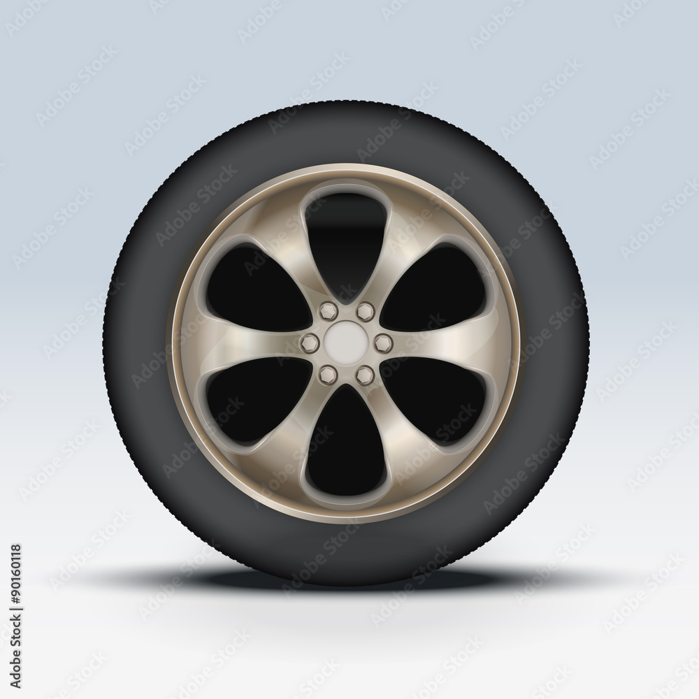 Fototapeta premium Wheel of car. Vector Illustration