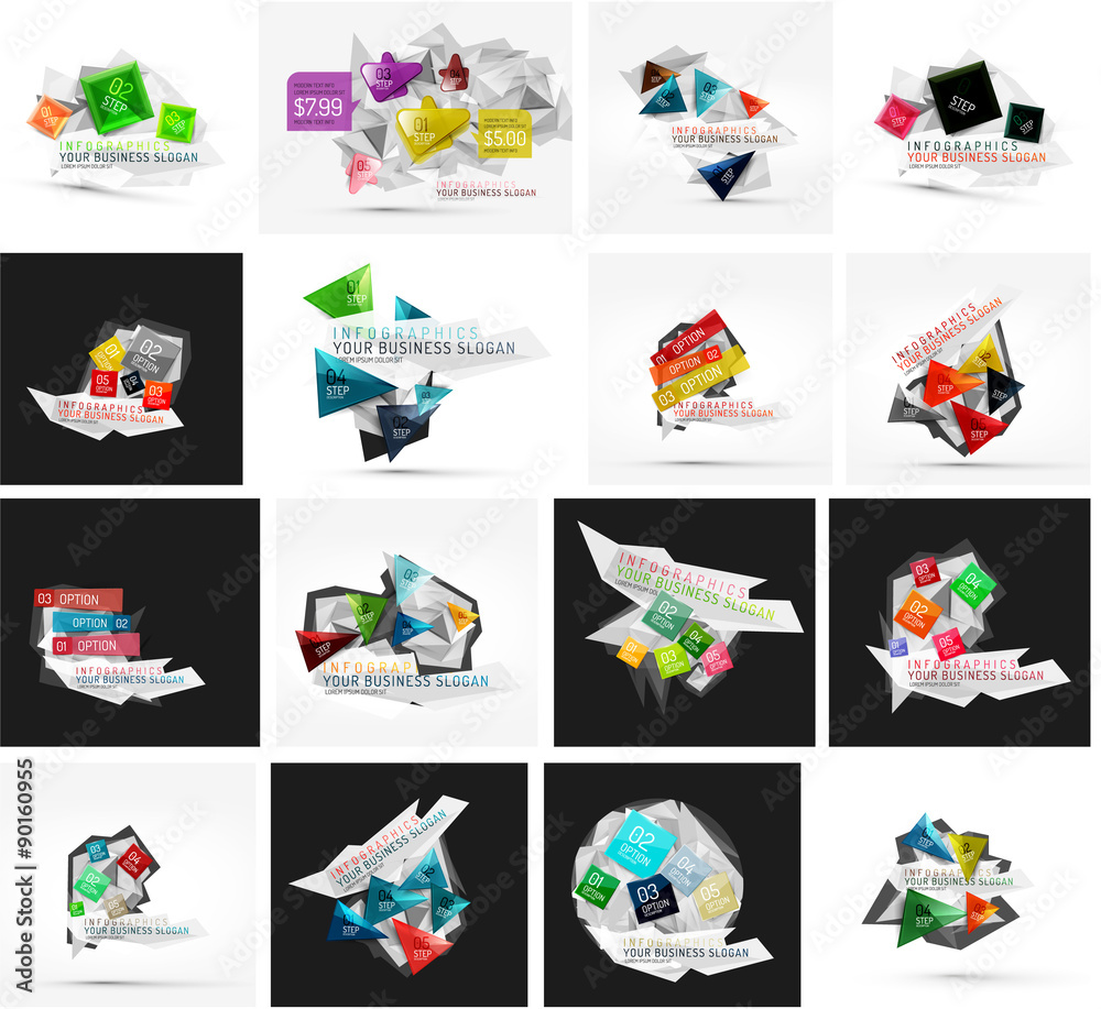 Fototapeta premium Set of various universal geometric layouts