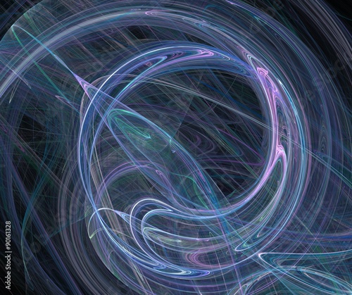 Abstract fractal background blue spiral