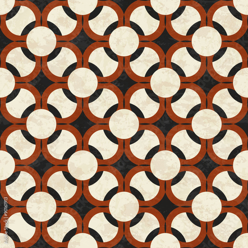 marble floor, abstract geometric pattern with circles, textured seamless vector illustration