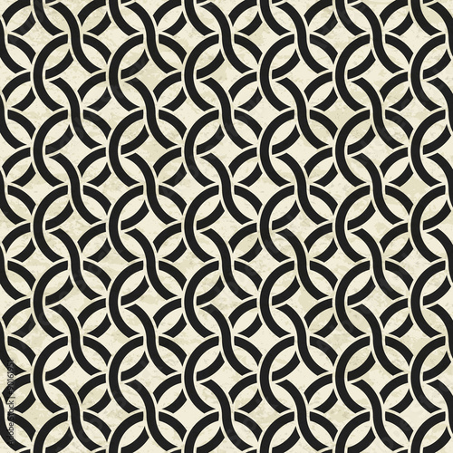 Abstract geometric interlaced pattern with textured background, seamless vector illustration