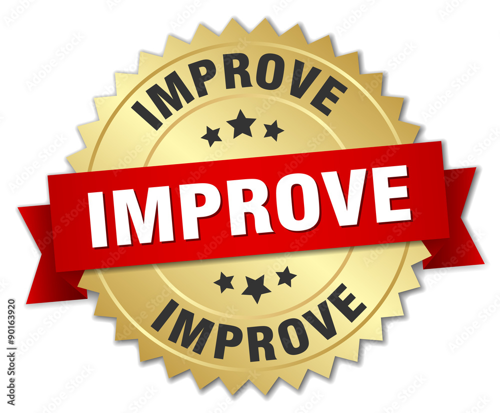 improve 3d gold badge with red ribbon improve 3d gold badge with red ribbon
