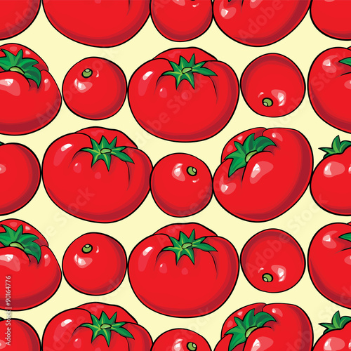 Vector seamless pattern with tomatoes