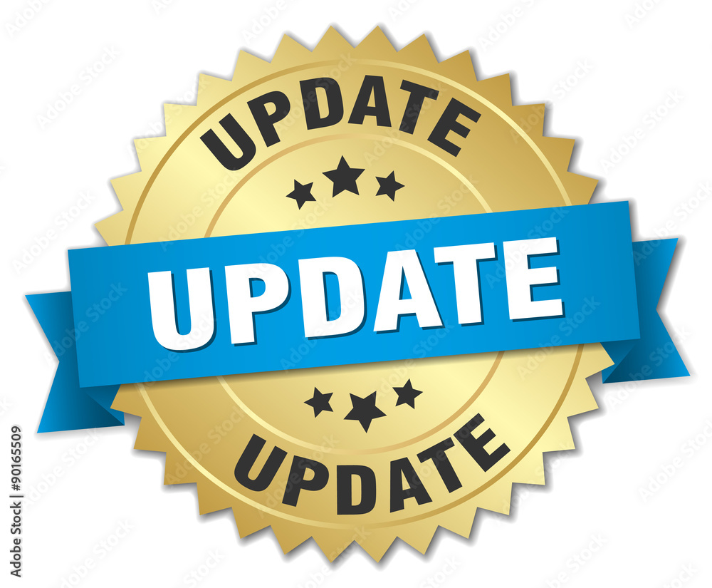 update 3d gold badge with blue ribbon update 3d gold badge with blue ribbon