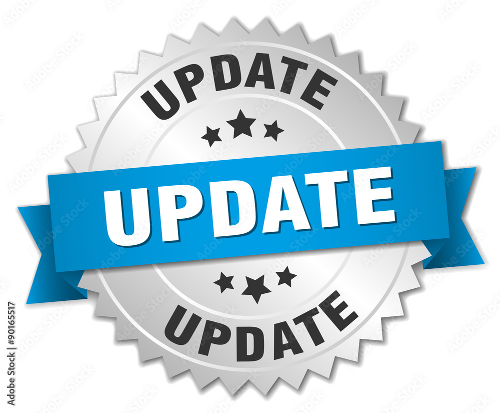 update 3d silver badge with blue ribbon update 3d silver badge with blue ribbon