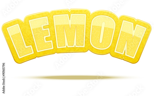 Label for lemon juice or fruits. Bright premium design. Vector