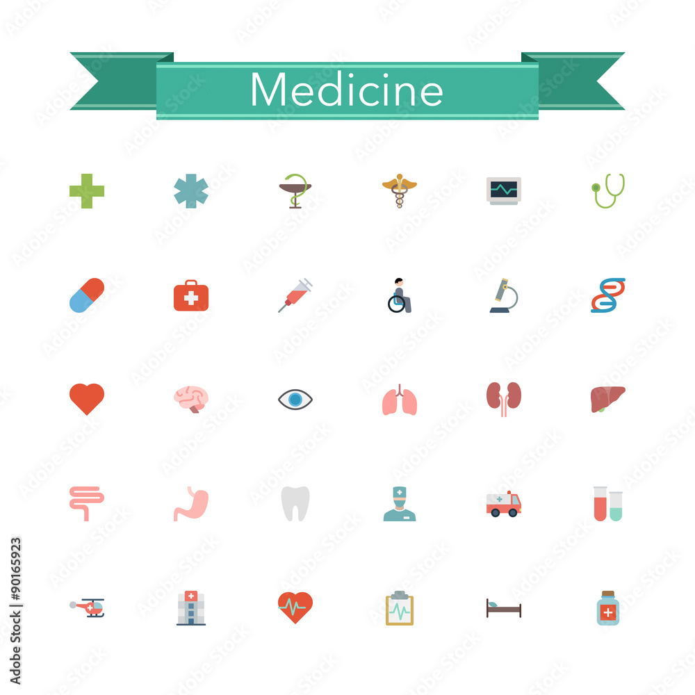 Obraz premium Medicine Flat Icons