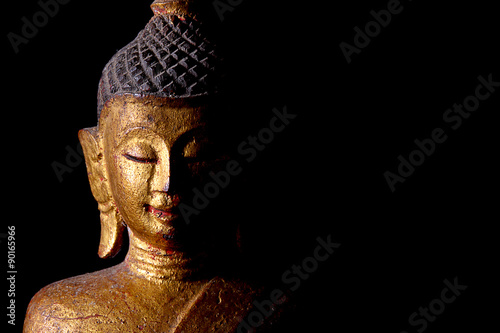 Lanna wooden buddha statue of Northern Thailand ดor worship in