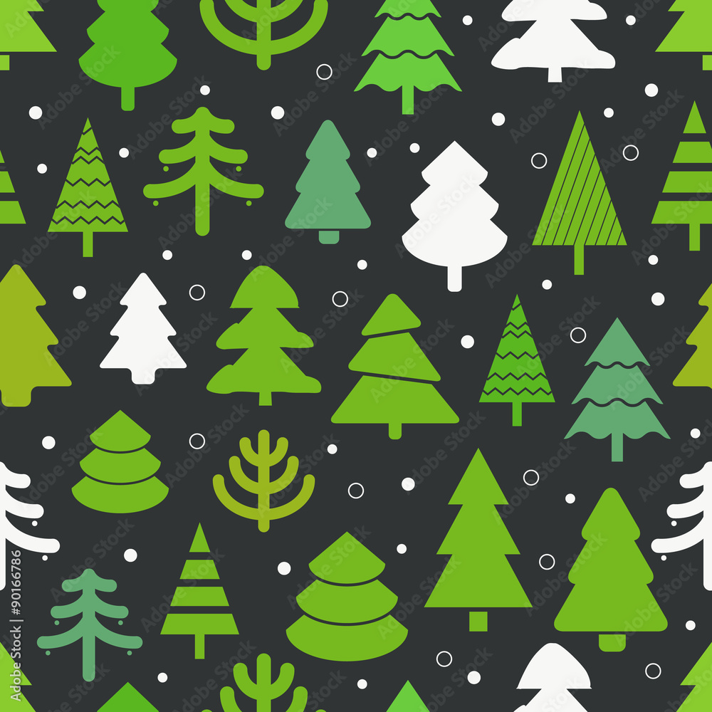 Obraz premium Abstract christmas trees seamless background. Design elements