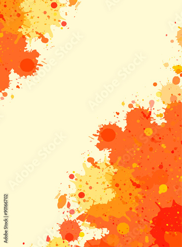 Watercolor paint splashes frame