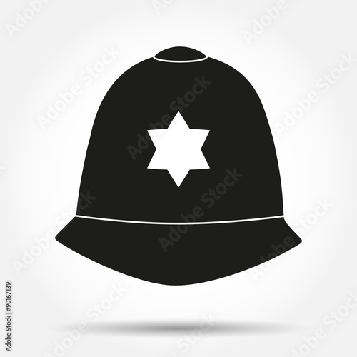 Silhouette symbol Traditional helmet of metropolitan British police