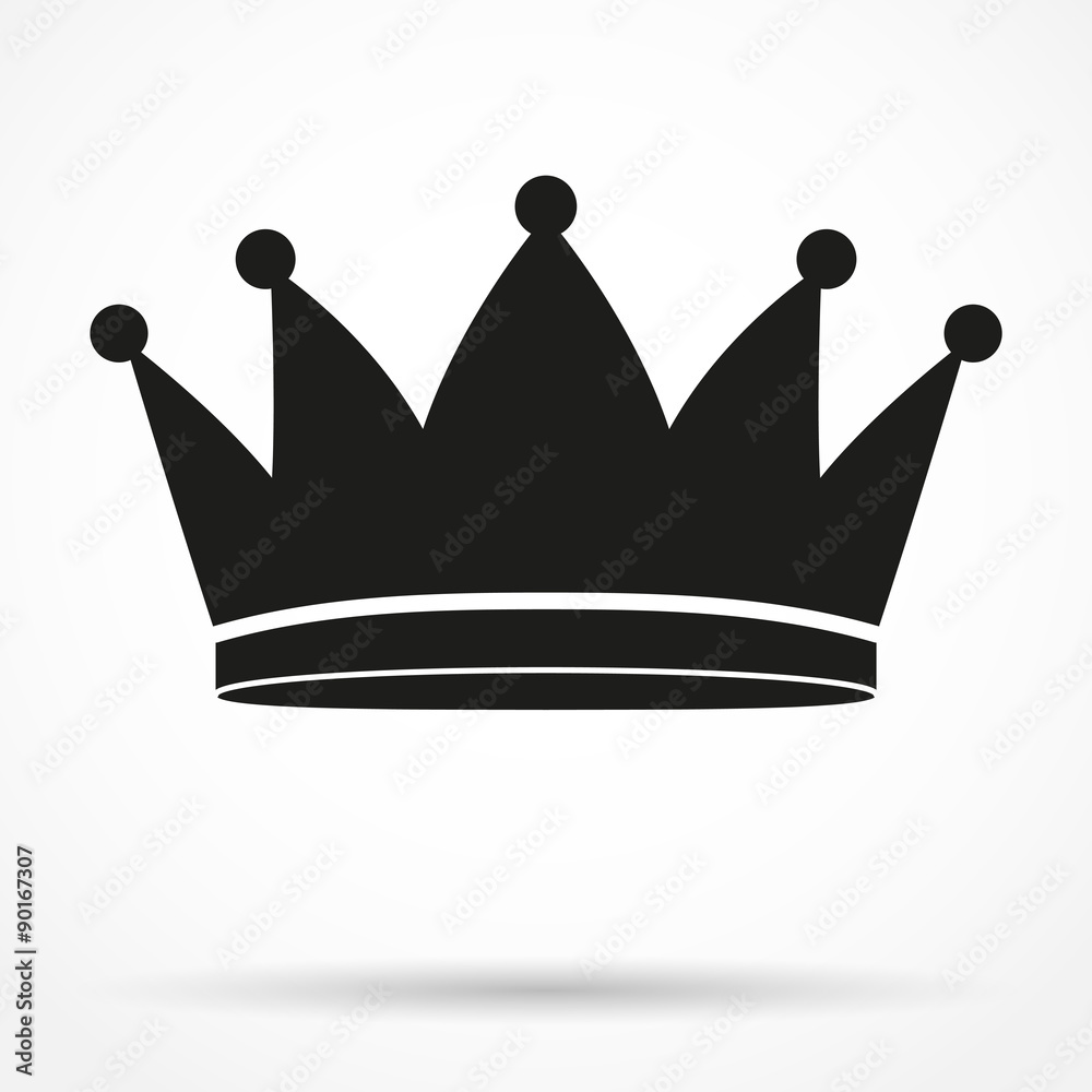 Silhouette simple symbol of classic royal king Crown. Vector ...