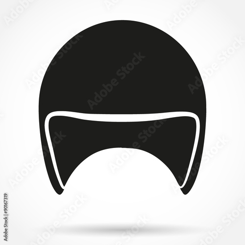 Silhouette symbol of motorbike classic helmet. Vector.