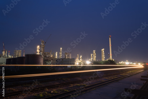 Oil refinery at twilight