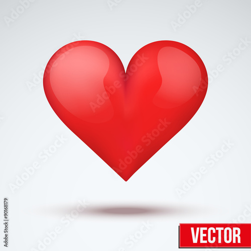 beautiful bright red heart. Vector.