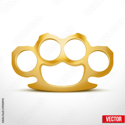 Gold Metal Brass knuckles vector illustration