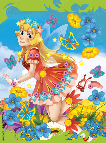 Cartoon fairy princess - illustration for the children