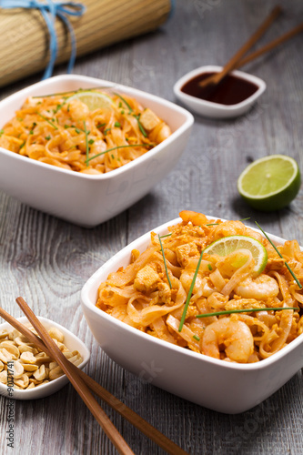 Pad Thai. Thailand's national dishes, stir-fried rice noodles