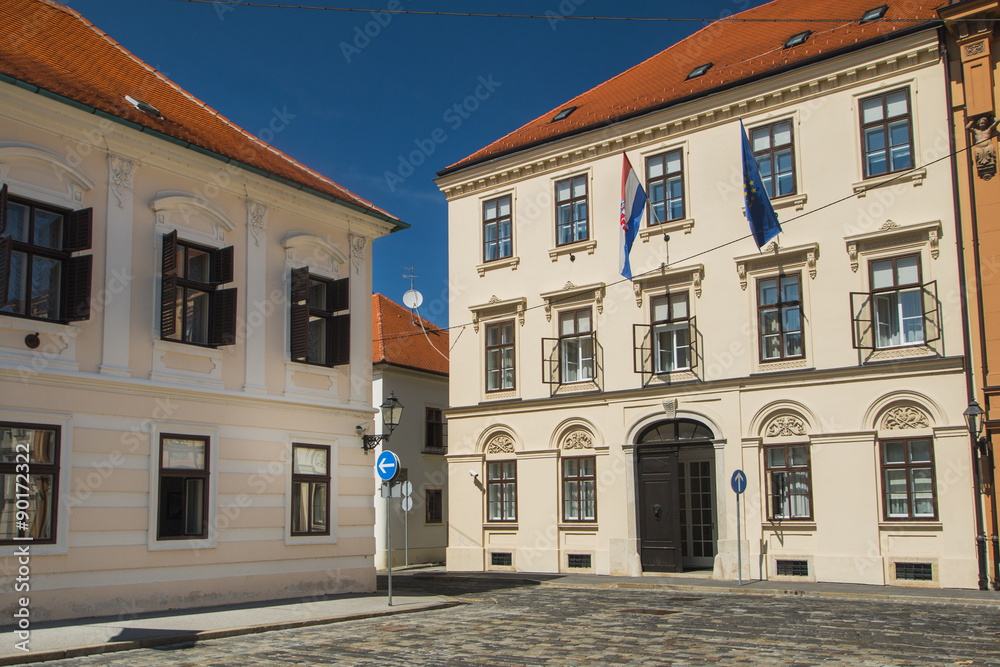     Historic buildings on St Mark's Square in Zagreb, Croatia 