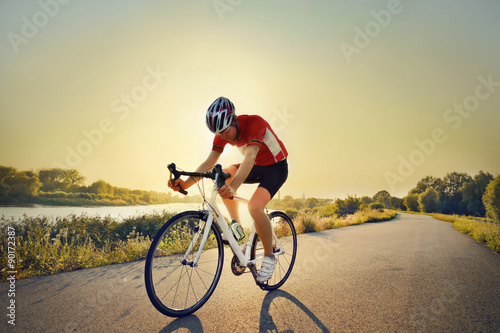 Cyclist on the road