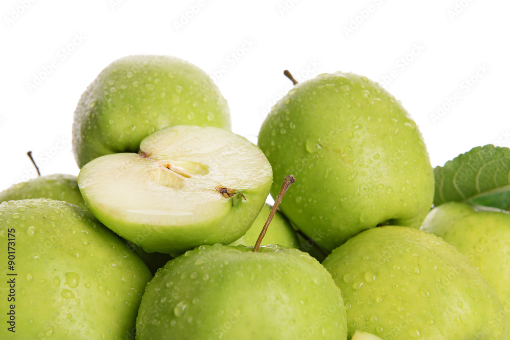 Ripe green apples close up Ripe green apples close up