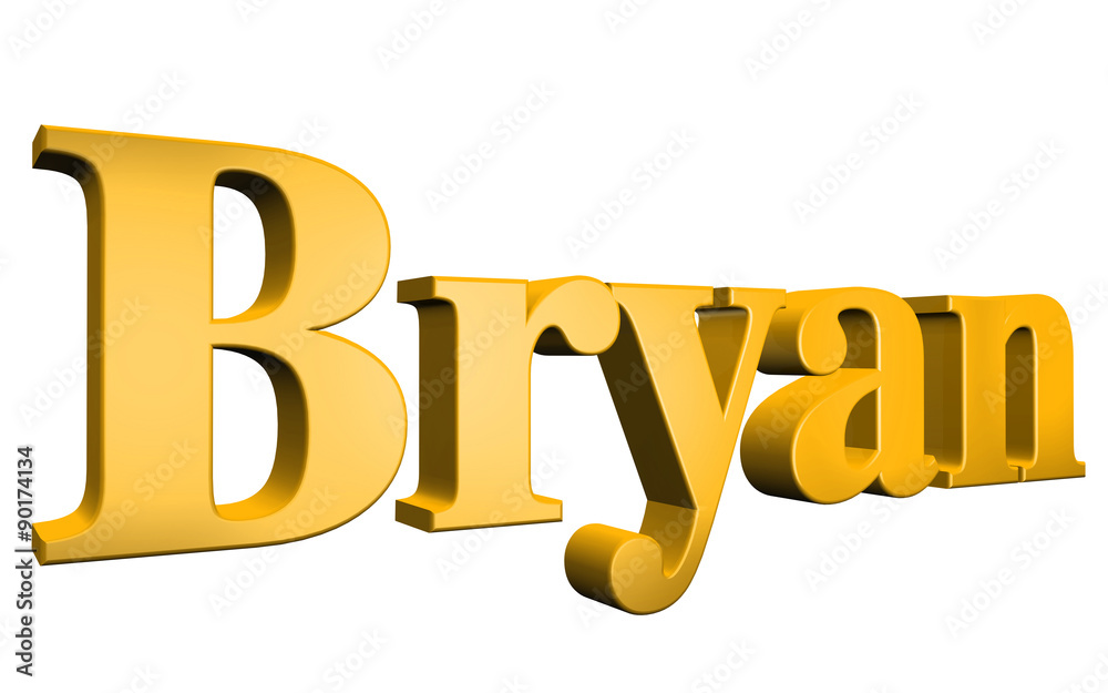 3D Bryan text on white background 3D Bryan text on white background