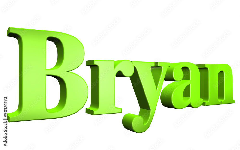 3D Bryan text on white background 3D Bryan text on white background