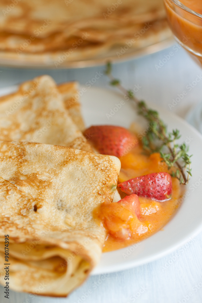 Breakfast with pancakes Breakfast with pancakes