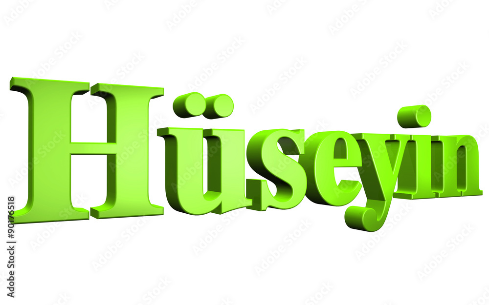 3D Hüseyin text on white background 3D Hüseyin text on white background