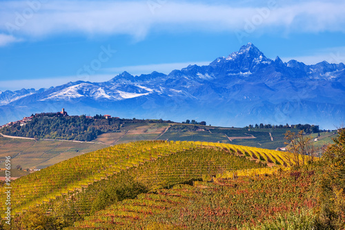 Hills and mountains in Piedmont, Italy.