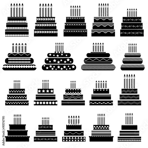 Set of Cake Silhouettes 