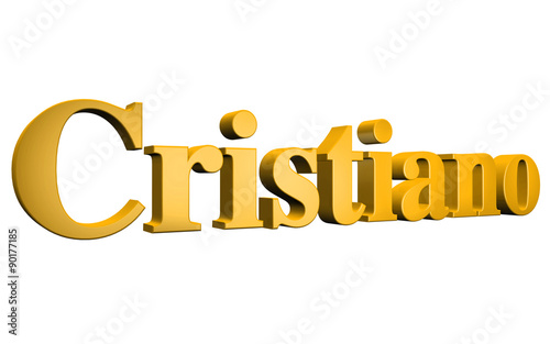 3D Cristiano text on white background