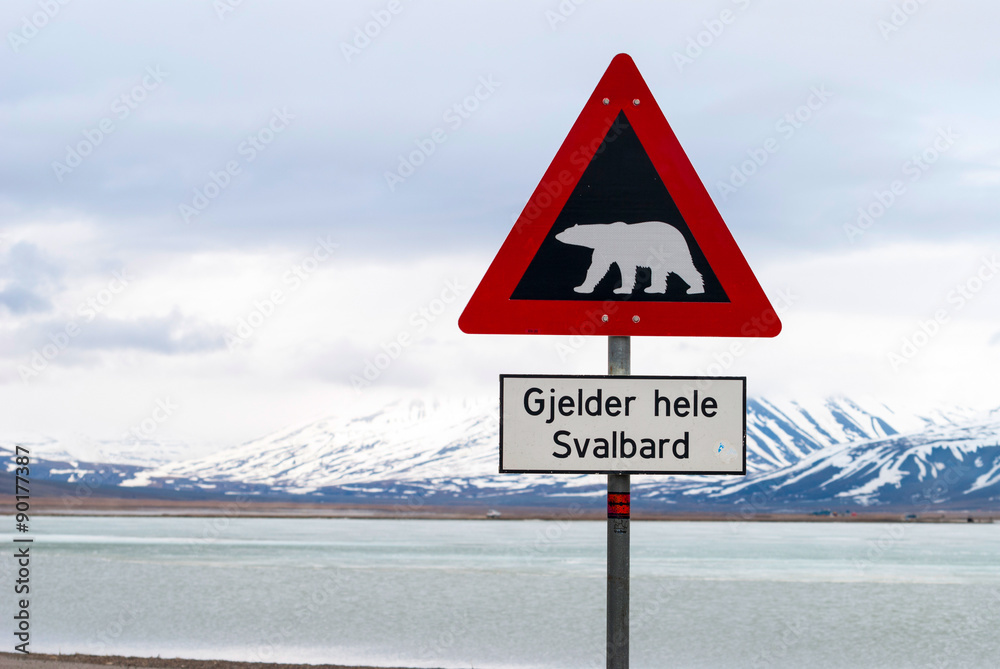 Polar bears warning sign Polar bears warning sign