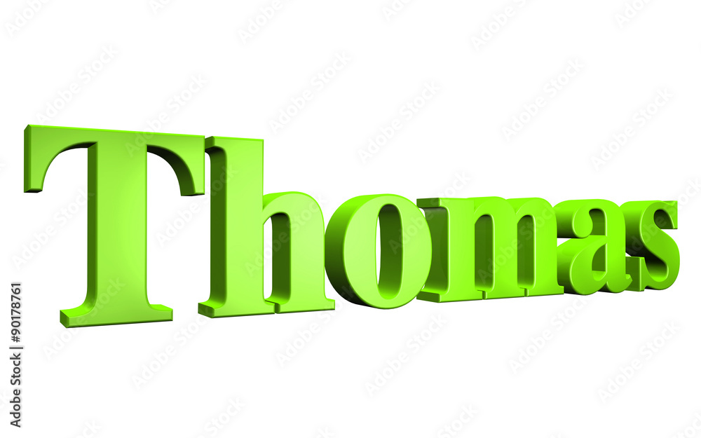 3D Thomas text on white background 3D Thomas text on white background