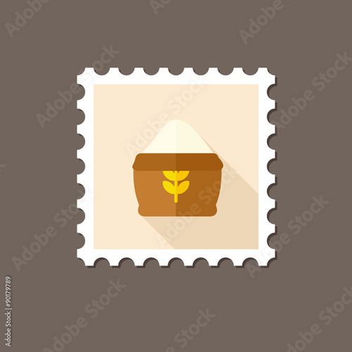 Sack of flour flat stamp with long shadow