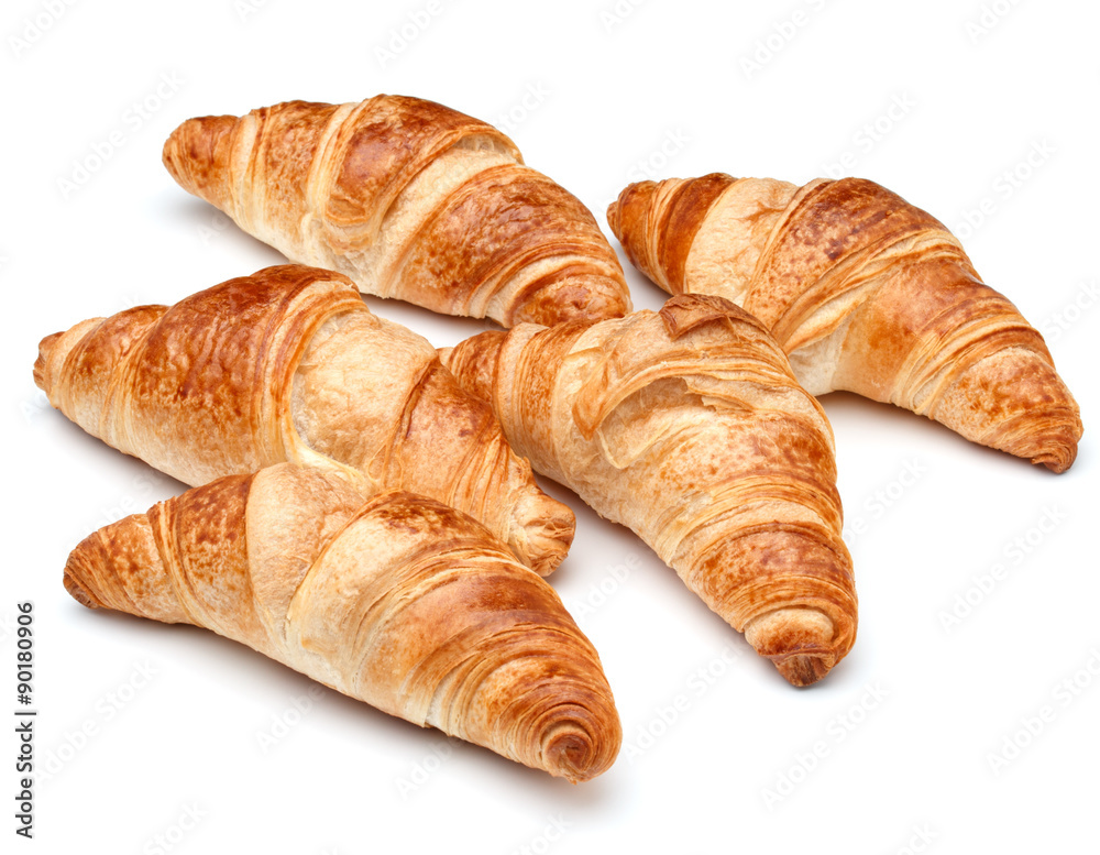 Croissant or  crescent roll isolated on white background cutout