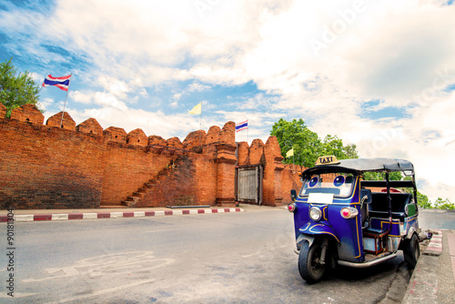 Tuk tuk for passenger cars. To go sightseeing in Chiang Mai photo