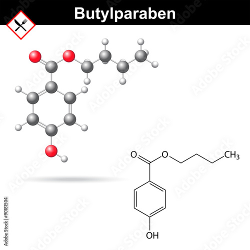 Butylparaben molecule