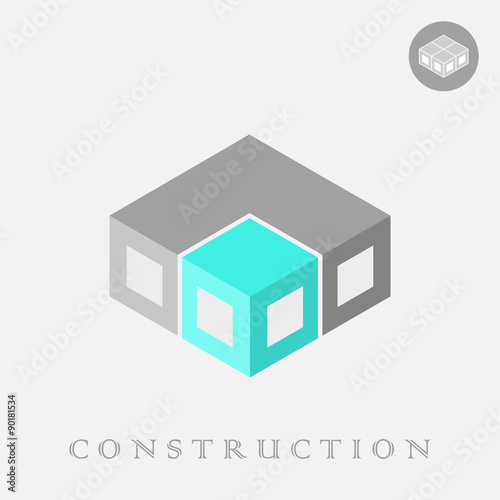 Isometric cube blocks construction